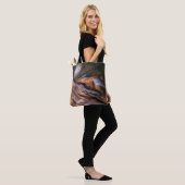 Tote Bag Abstrait d'une beauté obsédante en ocre et brun (Sur le modèle)