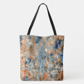 Tote Bag Abstrait en bleu et orange (Dos)