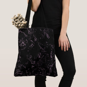 Tote Bag abstrait en marbre rose et noir