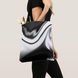 Tote Bag Abstrait en noir et blanc