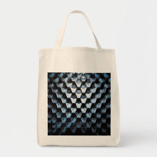 Tote Bag Abstrait Futuriste Bleu Géométrique Métallique