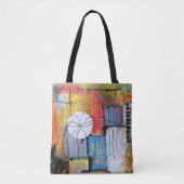 Tote Bag Abstrait Géométrique Coloré (Devant)