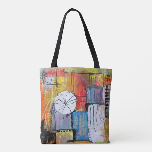 Tote Bag Abstrait Géométrique Coloré (Dos)