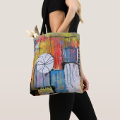 Tote Bag Abstrait Géométrique Coloré (De près)