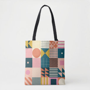 Tote Bag Abstrait géométrique moderne : Conception colorée