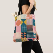 Tote Bag Abstrait géométrique moderne : Conception colorée (De près)