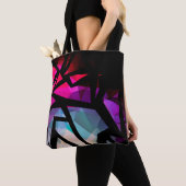 Tote Bag Abstrait graffiti polygonal moderne dar géométriqu (De près)