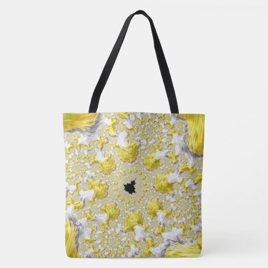 Tote Bag Abstrait jaune doré symétrique fractal (Devant)