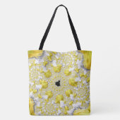 Tote Bag Abstrait jaune doré symétrique fractal (Dos)