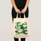 Tote Bag Abstrait Moderne de Traits de Pinceau Vert Minimal (Devant (produit))