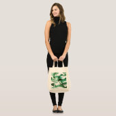 Tote Bag Abstrait Moderne de Traits de Pinceau Vert Minimal (Devant (modèle))