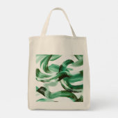 Tote Bag Abstrait Moderne de Traits de Pinceau Vert Minimal (Dos)