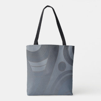 Tote Bag Abstrait Moderne Gris Ardoise Art Linéaire Minimal