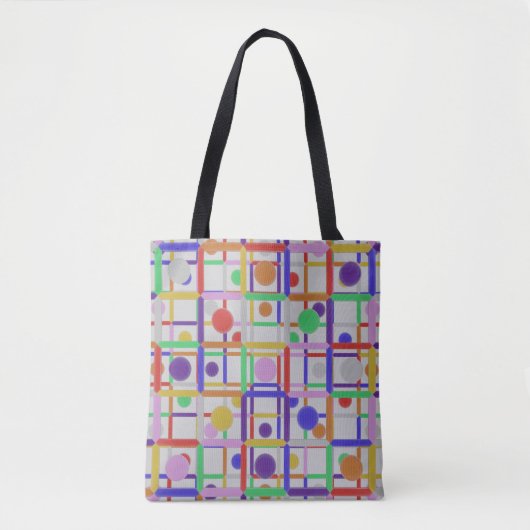 Tote Bag Abstrait moderne multicolore (Devant)