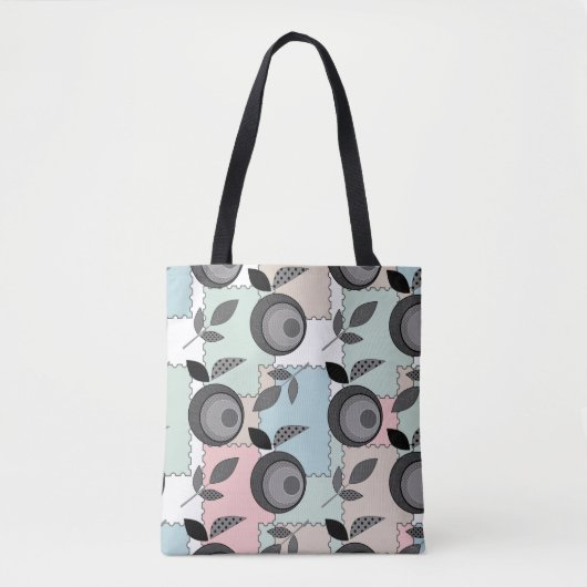 Tote Bag Abstrait moderne patchwork de pomme géométrique (Devant)