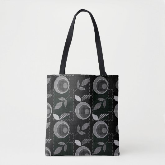 Tote Bag Abstrait moderne pomme fruit feuilles géométrique  (Devant)