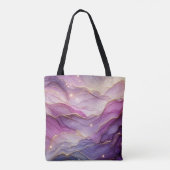 Tote Bag Abstrait Moderne Purple Rose Chic Gold Sparkle (Dos)