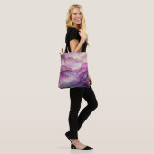 Tote Bag Abstrait Moderne Purple Rose Chic Gold Sparkle (Sur le modèle)