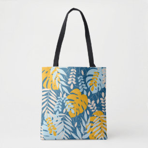 Tote Bag Abstrait motif sans faille avec des feuilles tropi