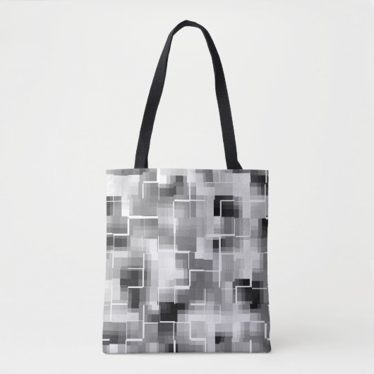 Tote Bag Abstrait noir blanc gris (Devant)