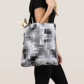 Tote Bag Abstrait noir blanc gris (De près)
