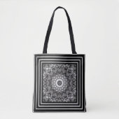 Tote Bag Abstrait, noir, blanc, ouvre-travail, dentelle (Devant)