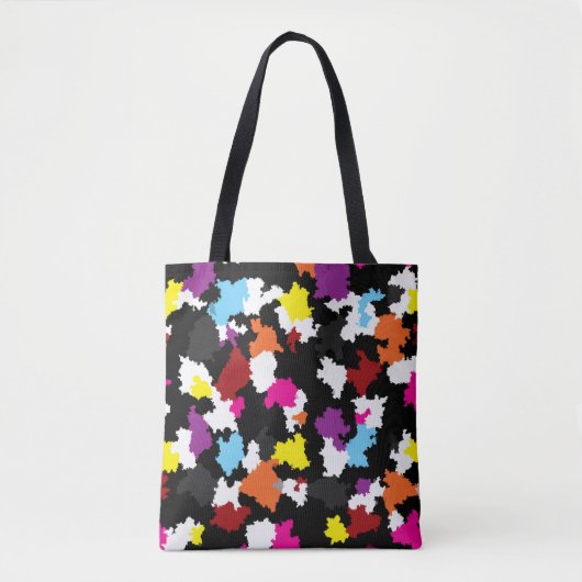 Tote Bag Abstrait noir coloré irrégulier (Devant)