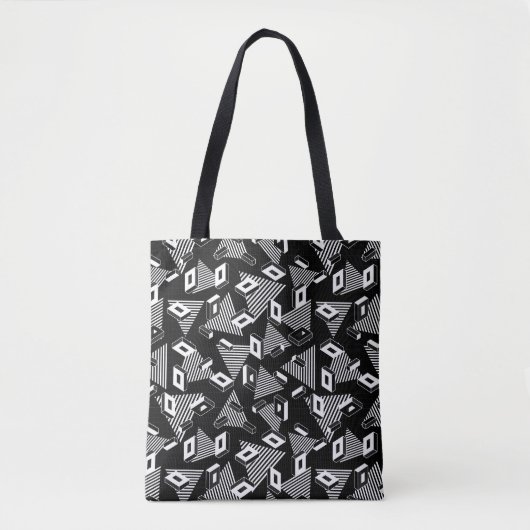 Tote Bag Abstrait noir et blanc (Devant)