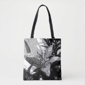 Tote Bag abstrait noir et blanc contemporains (Devant)