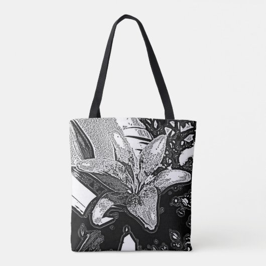 Tote Bag abstrait noir et blanc contemporains (Dos)