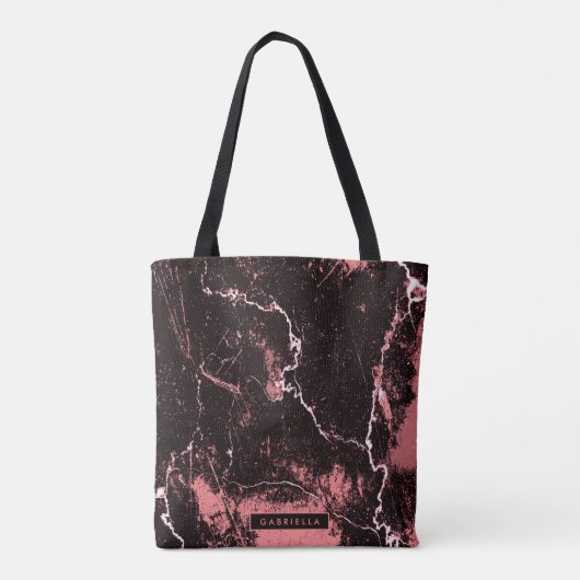 Tote Bag Abstrait noir et rose (Dos)