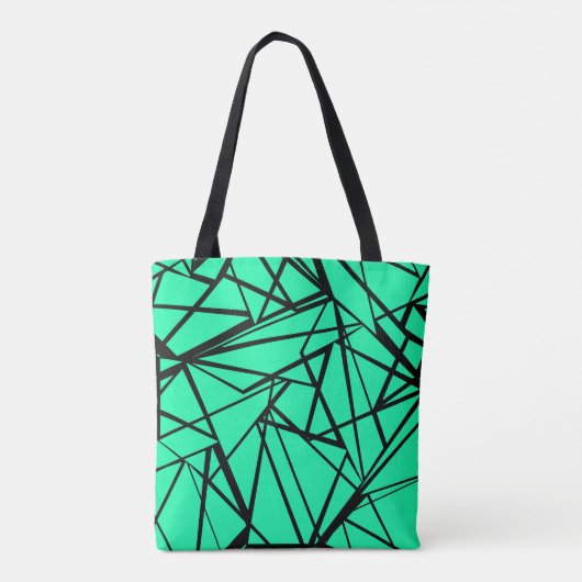 Tote Bag Abstrait noir turquoise (Dos)