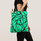 Tote Bag Abstrait noir turquoise (De près)