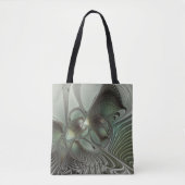 Tote Bag Abstrait Olive Sage Green Grey Fractal Art Imagina (Devant)