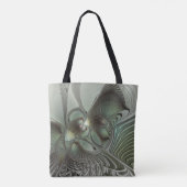 Tote Bag Abstrait Olive Sage Green Grey Fractal Art Imagina (Dos)
