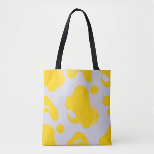 Tote Bag Abstrait Organique Jaune (Devant)