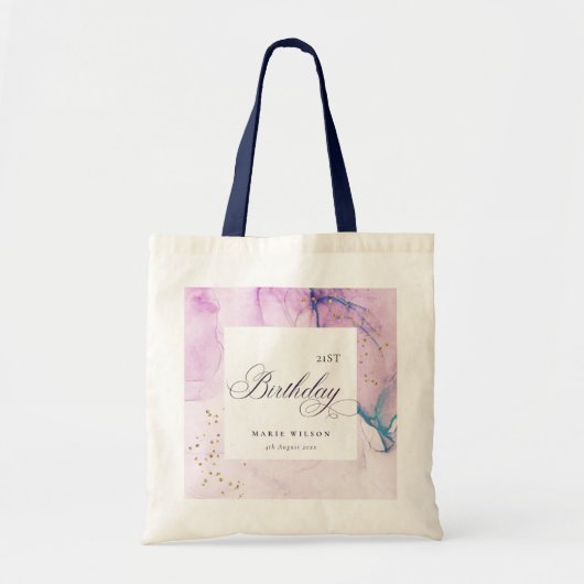 Tote Bag Abstrait Pastel Purple Bleu Turquoise N'Importe Qu (Devant)