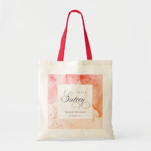 Tote Bag Abstrait Pastel Rose Orange Sweet 16 Anniversaire