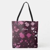 Tote Bag Abstrait Pink Paint Splter Drops (Devant)