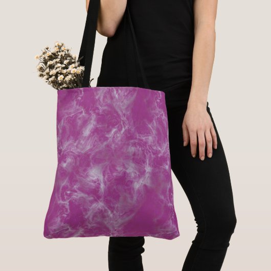 Tote Bag abstrait rose et blanc (De près)