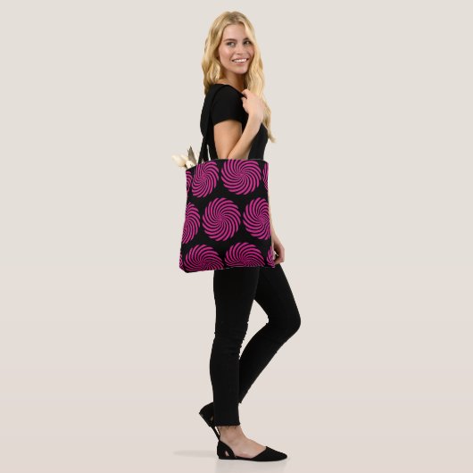 Tote Bag Abstrait rose et noir (Sur le modèle)