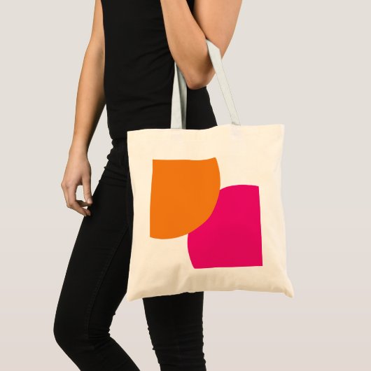Tote Bag Abstrait rose et orange moderne (Devant (produit))