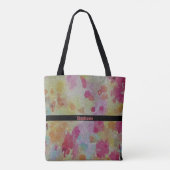 Tote Bag Abstrait rose noir et jaune (Dos)