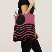 Tote Bag Abstrait rose profond du Bauhaus (De près)