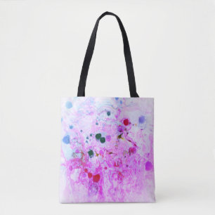 Tote Bag Abstrait rose rouge violet bleu vert
