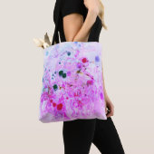 Tote Bag Abstrait rose rouge violet bleu vert (De près)