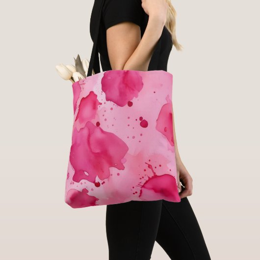 Tote Bag Abstrait rose sur rose (De près)