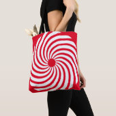 Tote Bag Abstrait rouge et blanc (De près)