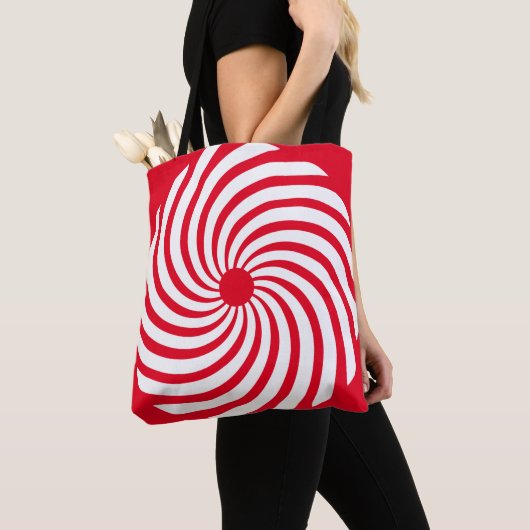 Tote Bag Abstrait rouge et blanc (De près)