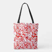 Tote Bag Abstrait rouge, noir et blanc (Dos)
